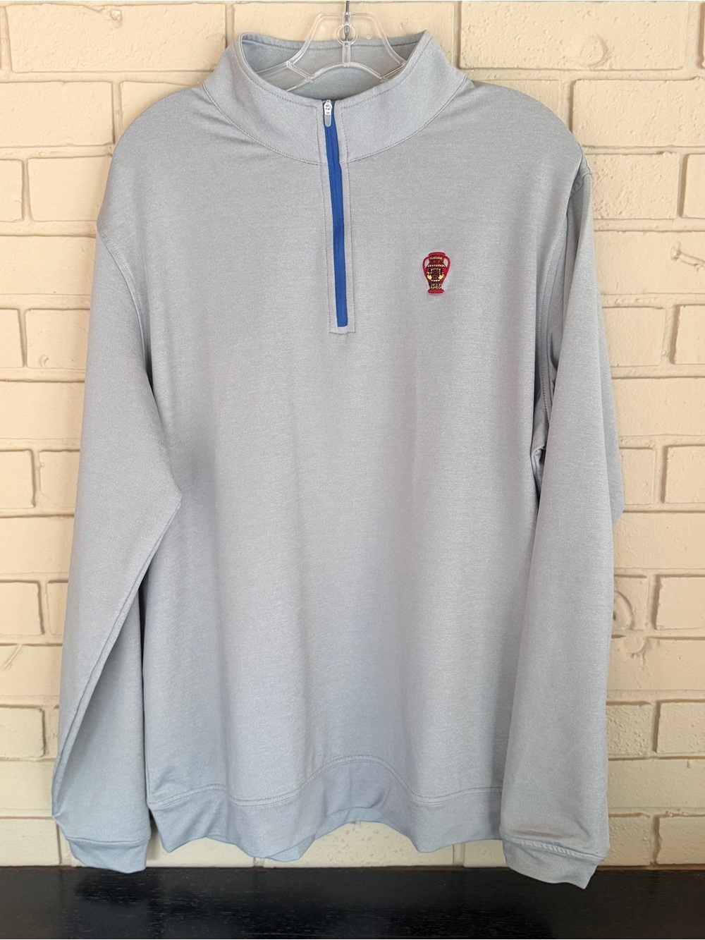 Peter Millar Perth Pullover Mens XL Gray 1/4 Zip Performance Golf LS Brookline